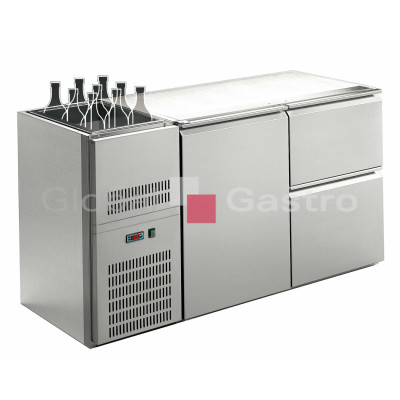 Stůl chladící barový REGD 220E (2 sekce/délka 1580mm) s chlazenou vanou na nápoje |  6090012