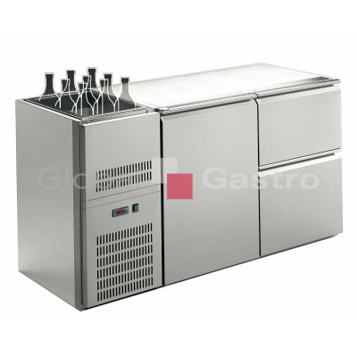 Stůl chladící barový REGS 220E (2sekce/délka 1570mm) s chlazenou vanou na nápoje |  6090032