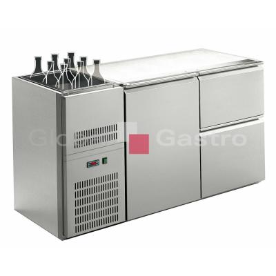 Stůl chladící barový REGS 220E (2sekce/délka 1570mm) s chlazenou vanou na nápoje | 6090032
