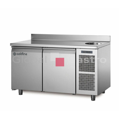 Mrazící stůl TA13/1BS s deskou, dřezem a zadním lemem | Coldline 6171501