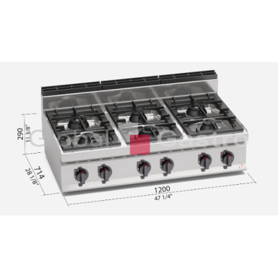 Plynový sporák Bertos G7F6BP | Bertos 7097015