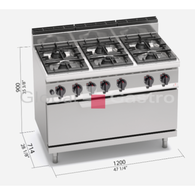 Sporák s troubou Bertos G7F6+T | Bertos 7097029