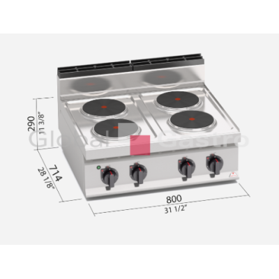 Elektrický sporák Bertos E7P4B | Bertos 7097064