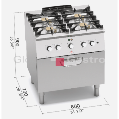 MASOPROFIT 7097507 | Plynový sporák Bertos SG7F4+FE2/SC