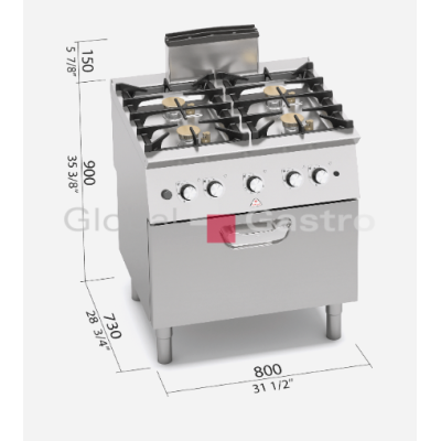 Plynový sporák Bertos SG7F4+FG/SC | Bertos 7097509