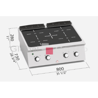 Sklokeramický sporák Bertos SE7P4B/VTR | Bertos 7097511