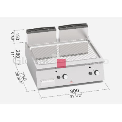 Plyn. grilovací plotna SG7FR8B 2/CPD | Bertos 7097522