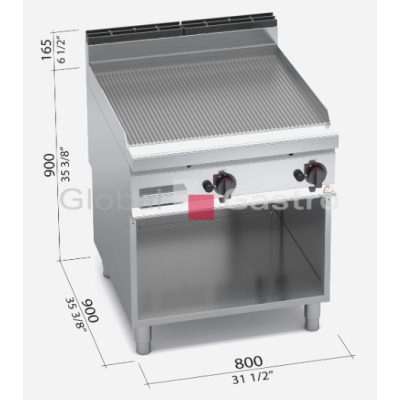 Grilovací rýhovaná plotna Bertos G9FR8M 2 (rýhovaná) | Bertos 7099114