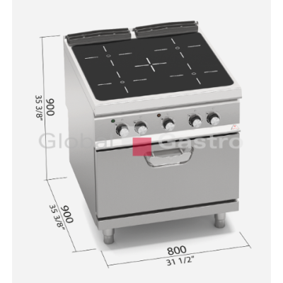 Sklokeramický sporák s troubou SE9P4P/VTR+FE2 | Bertos 7099615K