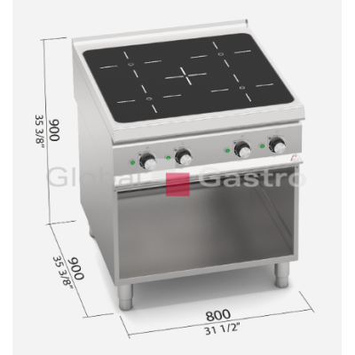 Indukční sporák Bertos SE9P4M/IND | Bertos 7099623