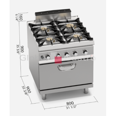 MASOPROFIT 7099733 | Plynový sporák s troubou SG9F4PS+FG