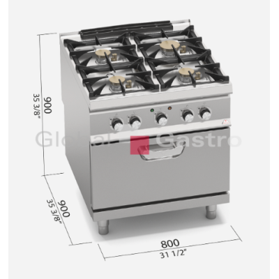 Plyn.sporák s el.troubou SG9F4PS+FE2 | Bertos 7099734