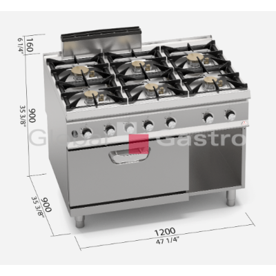 Plynový sporák s troubou SG9F6PS+FG | Bertos 7099736