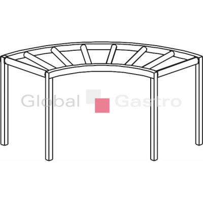 Stůl válečkový oblouk 90° 1300 x 1300 x 850 mm | KROMO 8644298