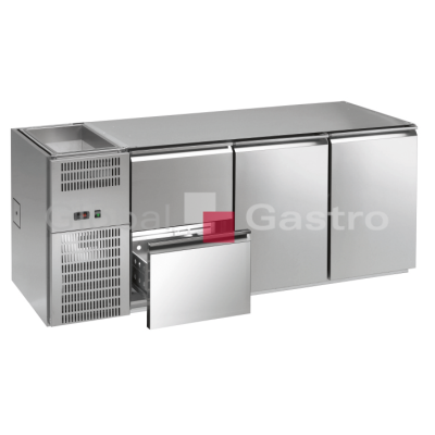 Stůl chladící barový REGS 322E (3sekce/délka 2150mm) s chlazenou vanou na nápoje | 6090026