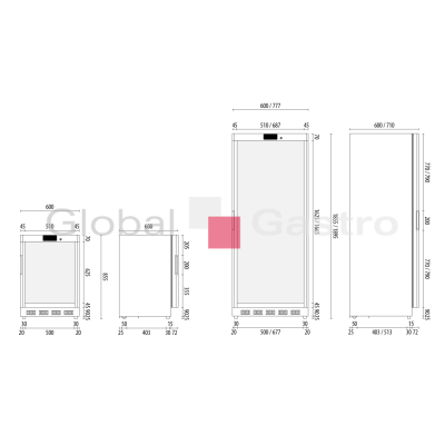 Skříň chladící AKD 600RG 580 L lak./sklo | FRIGOPLANET 6175405