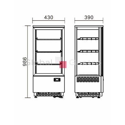 Vitrína chladící RT 78L 8 nerez |  6174004
