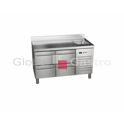 Stůl chladící ETP 7 135 04 HC S + dřez | Asber 6176764S