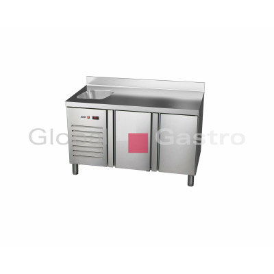 Stůl chladící ETP 7 135 20 HC agregát vlevo + dřez | Asber 6176700LS