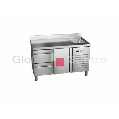 Stůl chladící ETP 7 135 12 HC S + dřez | Asber 6176701S