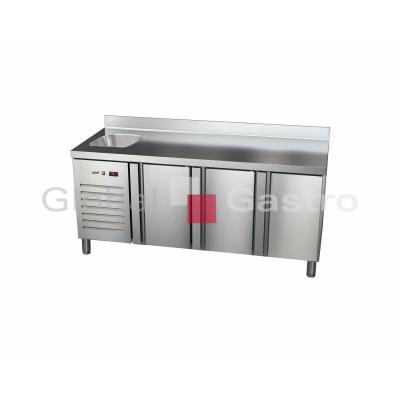 Stůl chladící ETP 7 180 30 HC S GI agregát vlevo + dřez | Asber 6176702LS