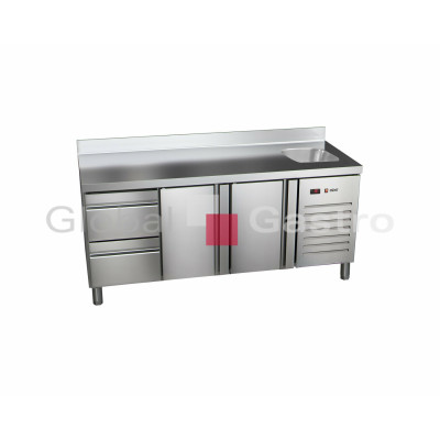 Stůl chladící ETP 7 180 22 HC S + dřez | Asber 6176703S