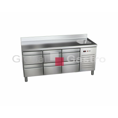 Stůl chladící ETP 7 180 06 HC S + dřez | Asber 6176705S
