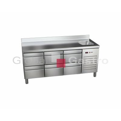 Stůl chladící ETP 7 180 06 HC S + dřez | Asber 6176705S