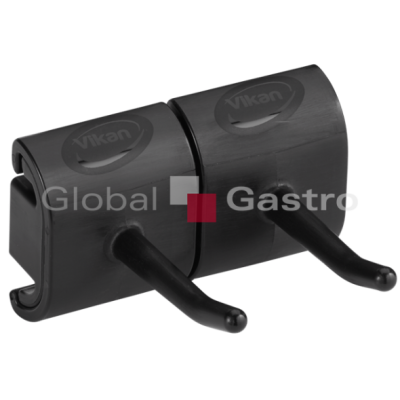 Háček dvojitý k nástěnnému držáku, 82mm, černý 10149 | Vikan 5705022029729