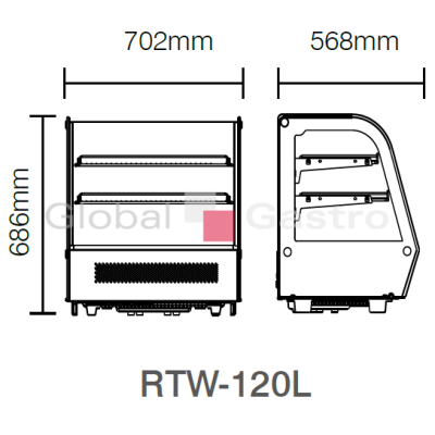 GASTRO-TIP 6174017 | Vitrína chladící RTW-120LB (R600A)