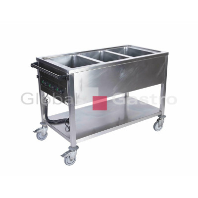 Vodní lázeň GN 3 1/1 pojízdná s regulátory na kratší straně |  0050255