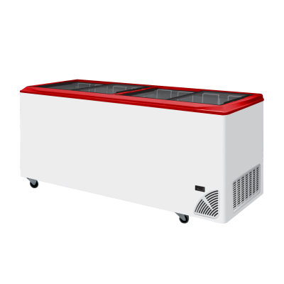 TEFCOLD 45396 | ARO 701/2 Red Edge Pultová mraznička s posuvným rovným víkem a digitálním termostatem s teploměrem | Byf