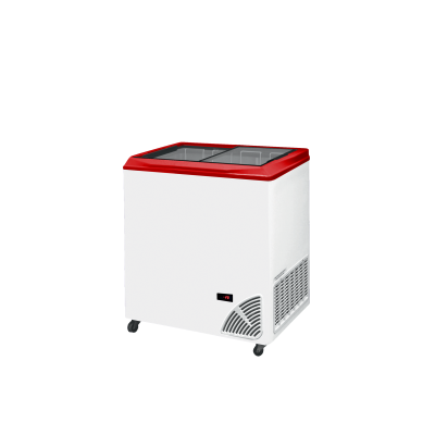 TEFCOLD 48529 | ARO 201/2 Red Edge Pultová mraznička s posuvným rovným víkem a digitálním termostatem s teploměrem | Byf