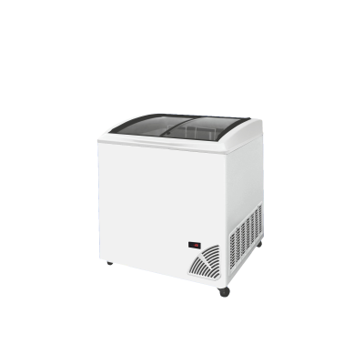 TEFCOLD 48542 | ARO 206/2 White Edge Pultová mraznička s posuvným oblým víkem a digitálním termostatem s teploměrem | By