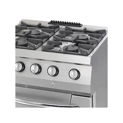 Maxima Heavy Duty sporák - 4 hořáky - dvojitá jednotka - hloubka 70 cm - 37 kW - plyn včetně trouby |  09396113