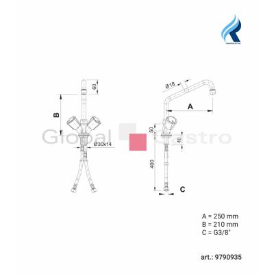 Baterie stolní   kohoutová | Rubinetterie del Friuli 9790935