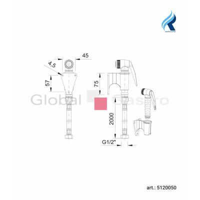 Sprcha ruční KOMPAKT komplet | Rubinetterie del Friuli 5120050
