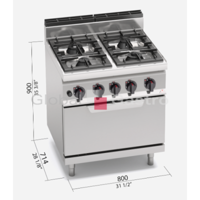 Sporák s troubou Bertos G7F4+FE | Bertos 117097028