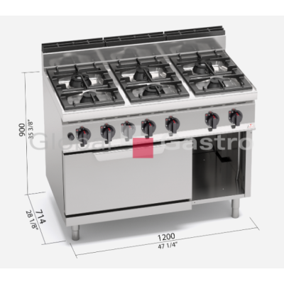 Sporák s troubou Bertos G7F6+FE | Bertos 7097041