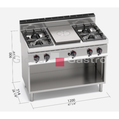 Tálový sporák Bertos G7T4P4FM | Bertos 7097046