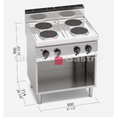 Elektrický sporák Bertos E7P4M | Bertos 7097066