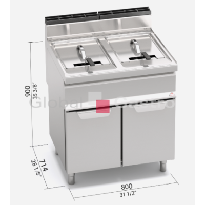 Plynová fritéza Bertos GL20+20M | Bertos 7097208