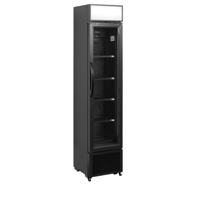 Chladicí skříň prosklené dveře FSC 175H Black | TEFCOLD 34077