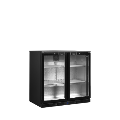 Minibar prosklené křídlové dveře, černá DB201H | TEFCOLD 44726