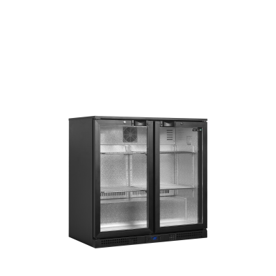 Minibar prosklené křídlové dveře, černá BA21H | TEFCOLD 45470