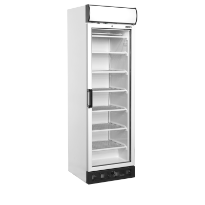 Mrazicí skříň prosklené dveře, bílá, rám hliník UFFS371GCP | TEFCOLD 46986