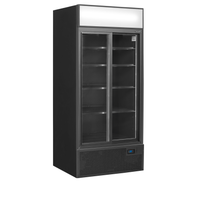 Chladicí skříň prosklené posuvné dveře FSC 891 S Black | TEFCOLD 49273