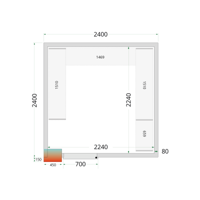 TEFCOLD 44087 | CR 240x240x220 Panely do chladicí místnosti s 80mm izolací | Serrco by