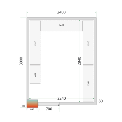 TEFCOLD 44091 | CR 240x300x220 Panely ke stavebnicovým boxům s 80mm izolací | Serrco by
