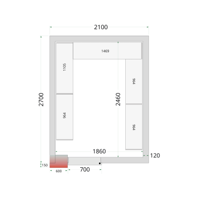 TEFCOLD 44154 | CR 210x270x220 Panely do chladicí místnosti s 120mm izolací | Serrco by